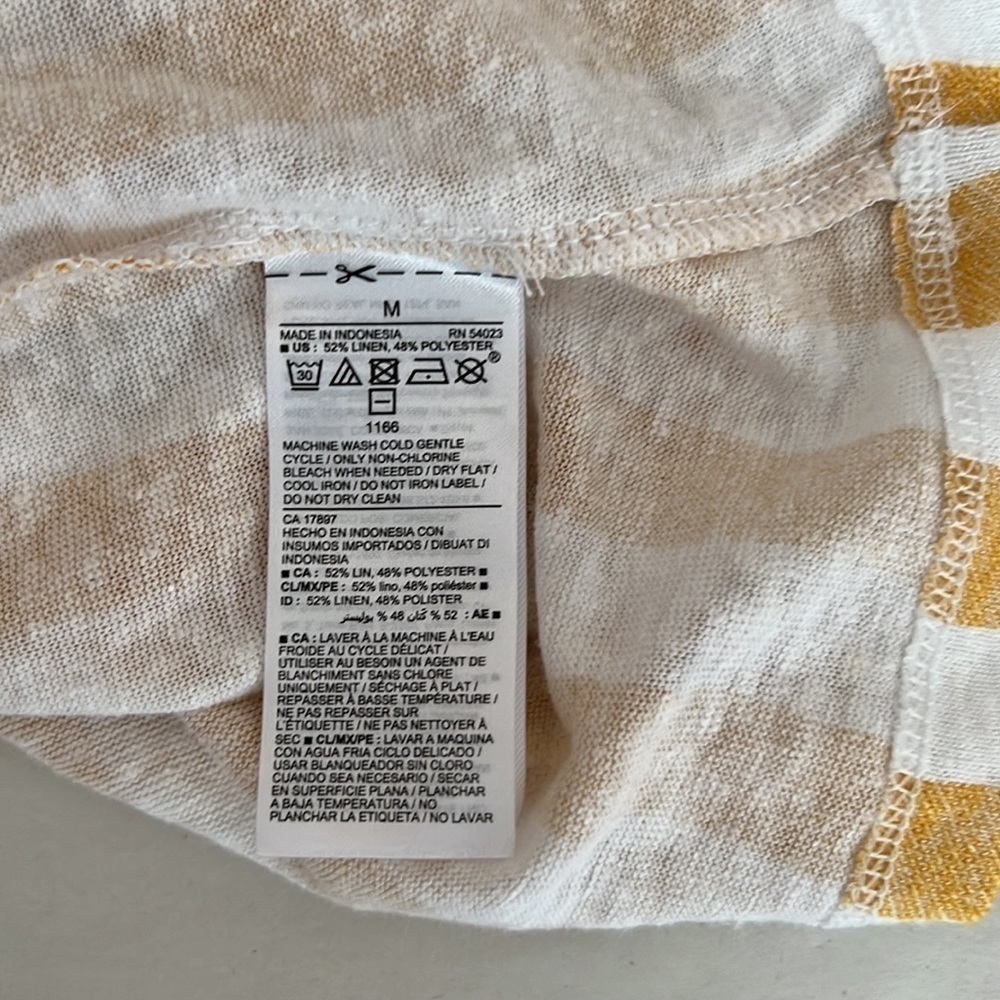 OLD Navy L Linen Yellow Striped Cami Blouse - Picture 6 of 6
